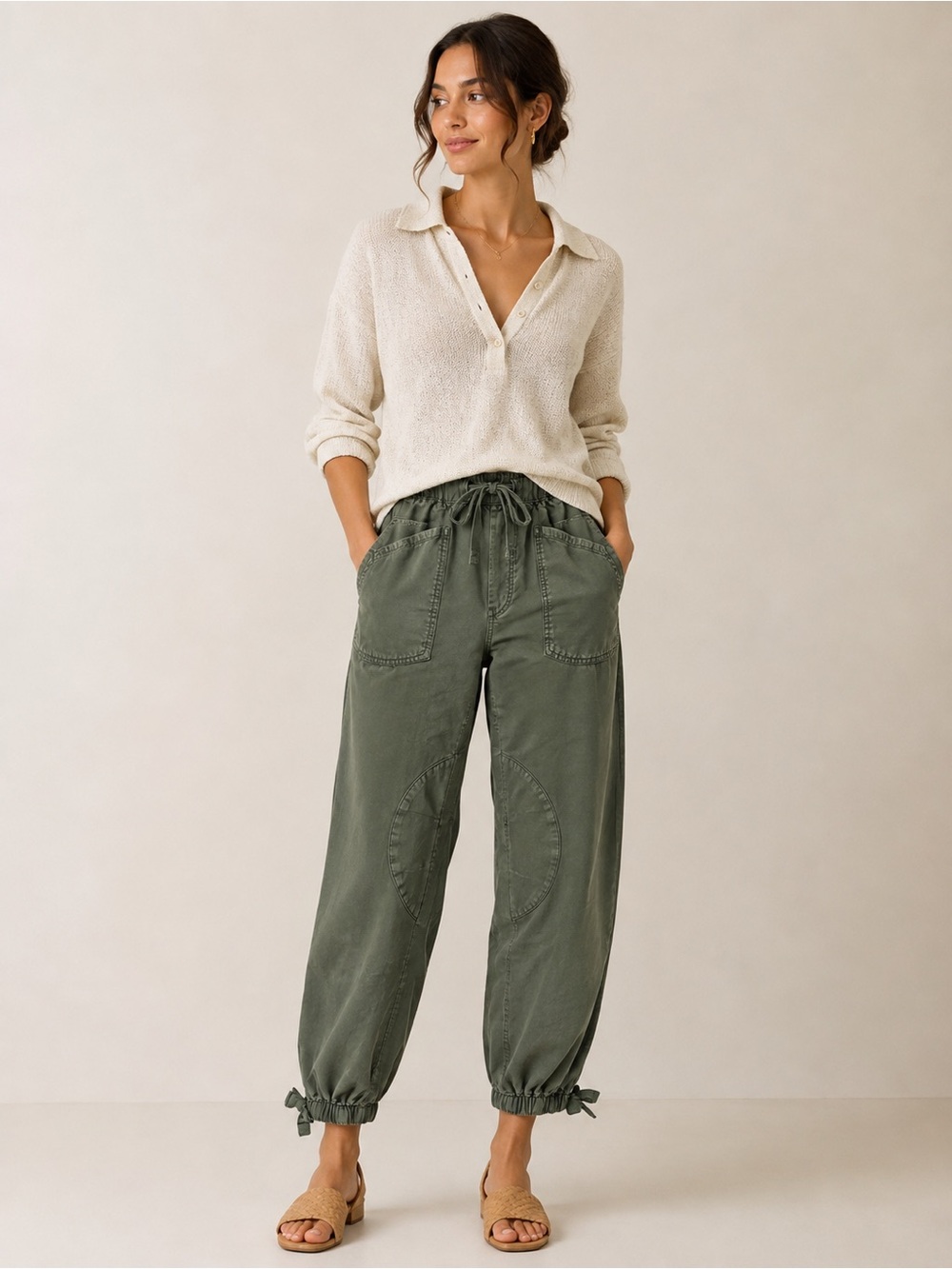 Anthropologie Pilcro Utility Green Jogger Pants Size XS Tall